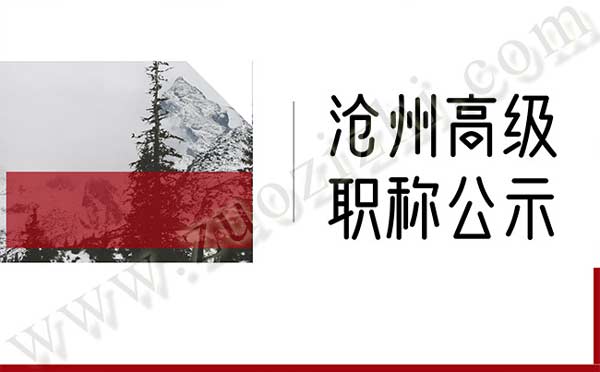 滄州職稱評(píng)審公示