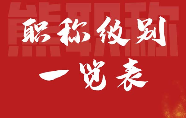 職稱級別一覽表