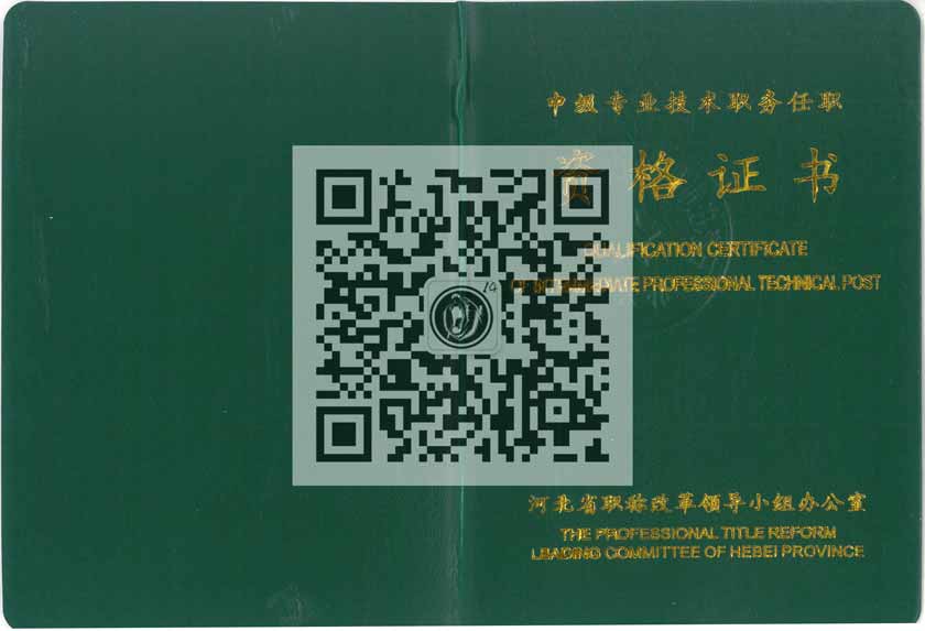 中級(jí)職稱(chēng)證書(shū)